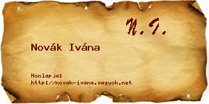 Novák Ivána névjegykártya